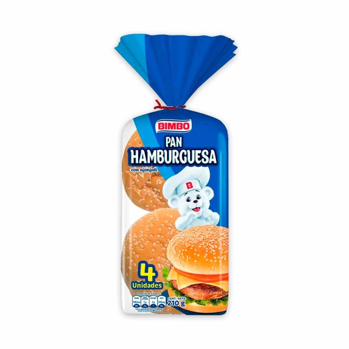 Pan Hamburguesa Bimbo Con Ajonjolí 4u