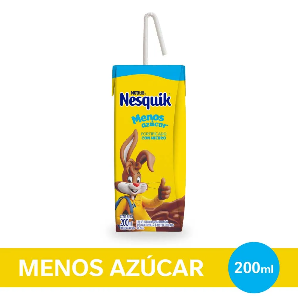 Chocolatada Menos Azúcar Nesquik 200ml