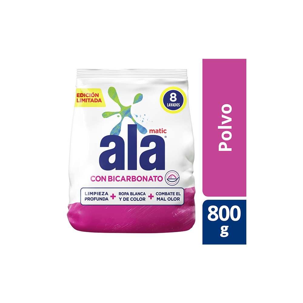 Jabón en Polvo Ala Matic Bicarbonato x 800g