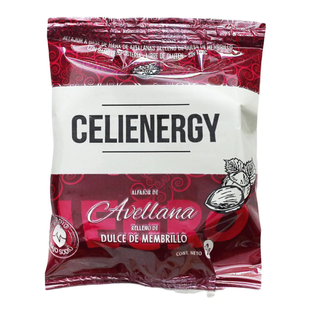Alfajor Avellana Membrillo y Chocolate Negro Celienergy 50g