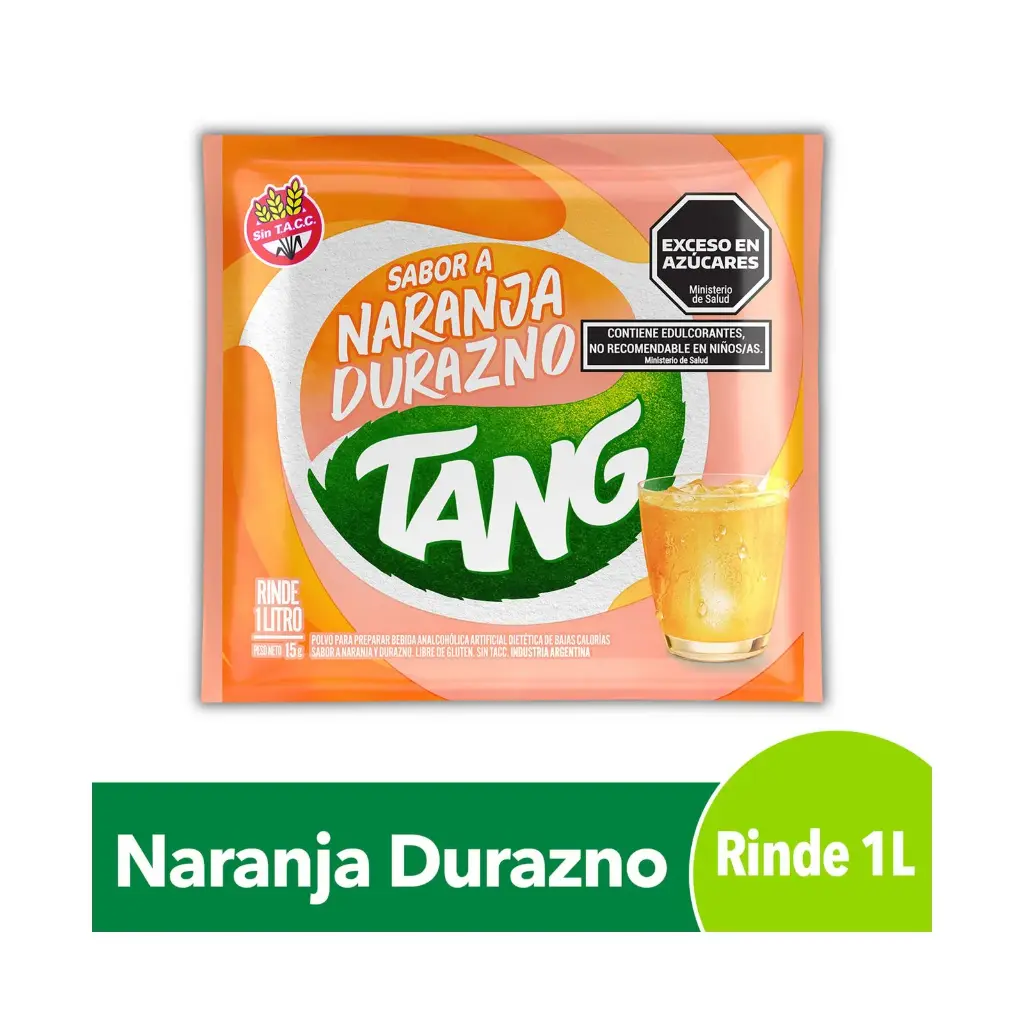 Jugo En Polvo Naranja Durazno Tang 15g
