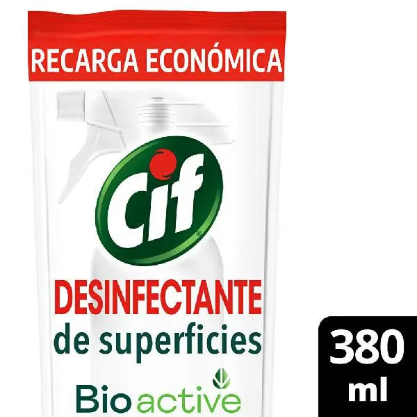Desinfectante líquido cif bioactive para superficies doypack 380cm3