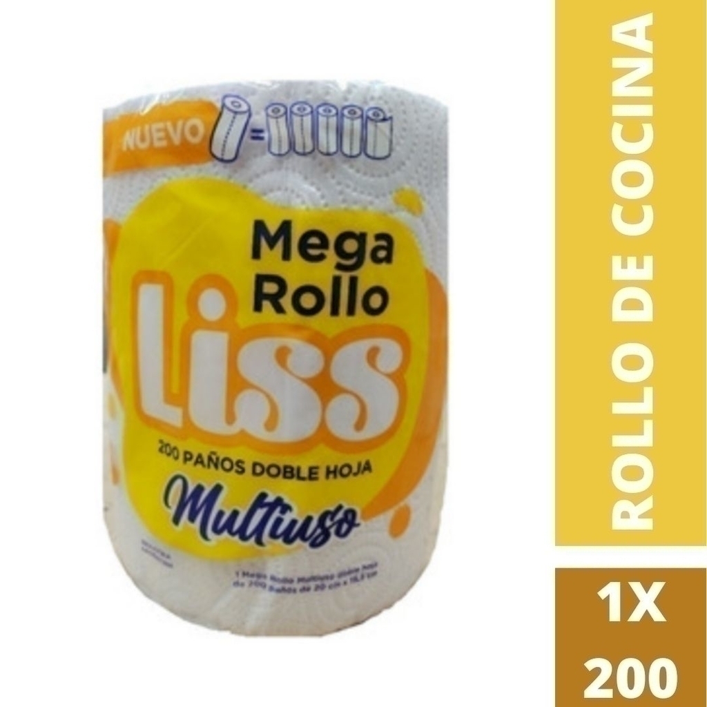 Servilleta Mega Rollo Liss Multiuso 200 paños
