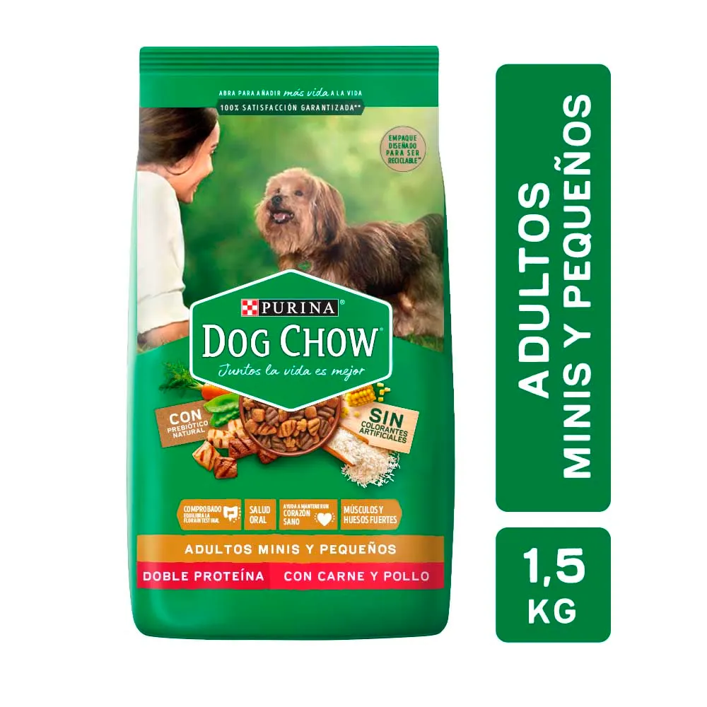 Alimento para Perro Mini y Pequeño de Carne y Pollo Dog Chow 1,5Kg