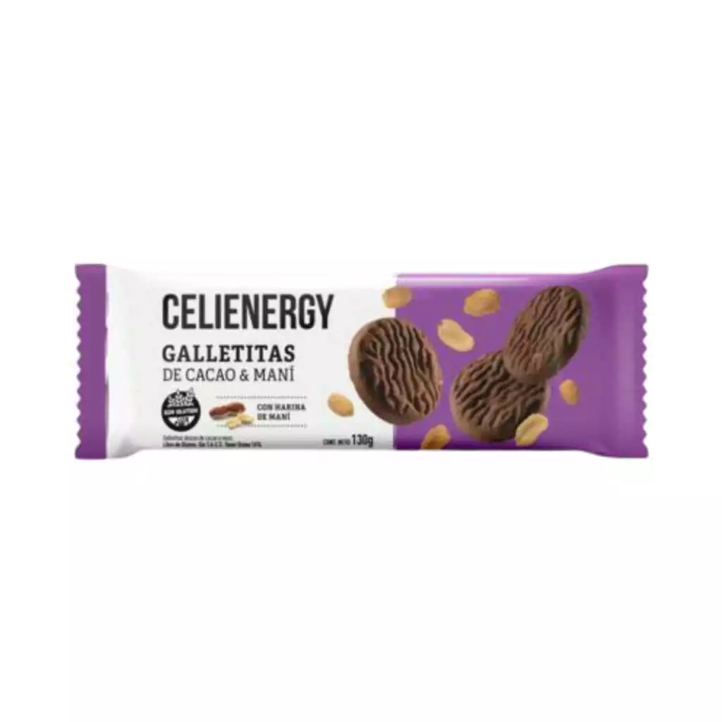 Galletitas De Cacao y Maní Celienergy 130g