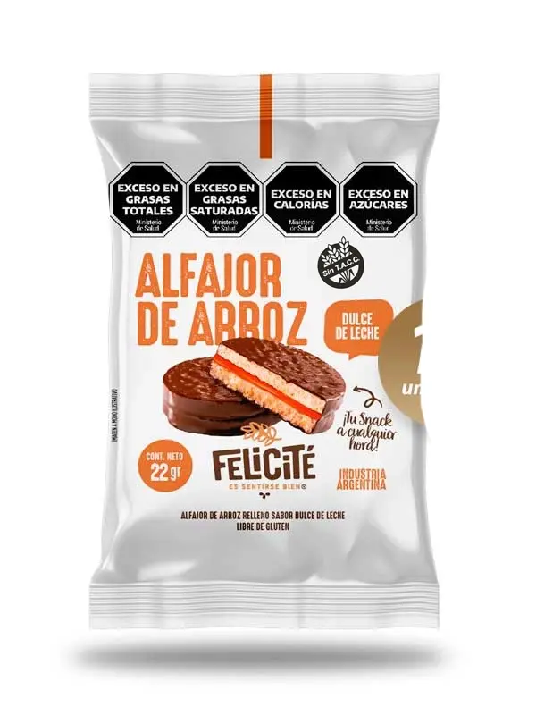 Alfajor De Arroz Dulce De Leche Sin Tacc Felicite 22g