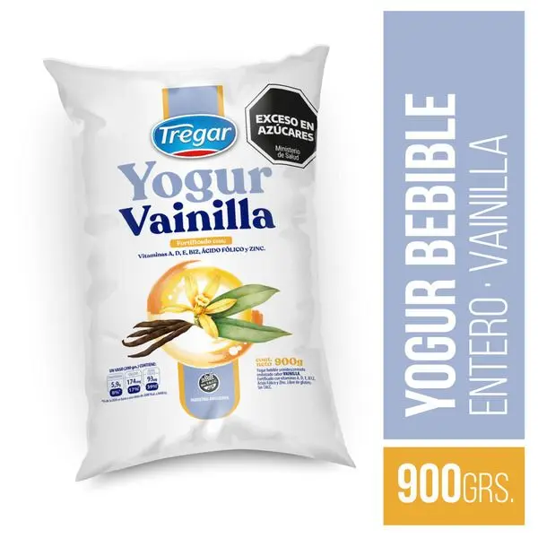 Yogur Bebible Entero Vainilla Tregar 900Ml