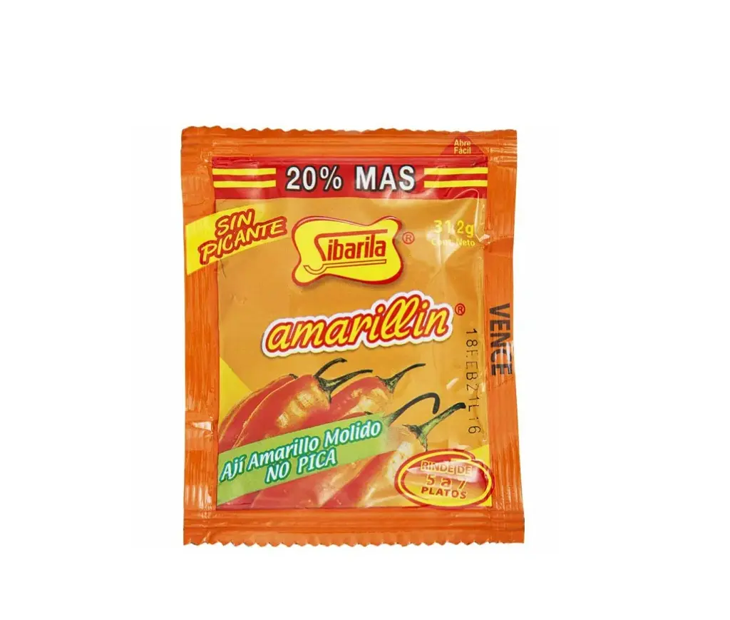 Amarillin Sibarita 5 Sobres (Aji Amarillo Molido sin Picante)