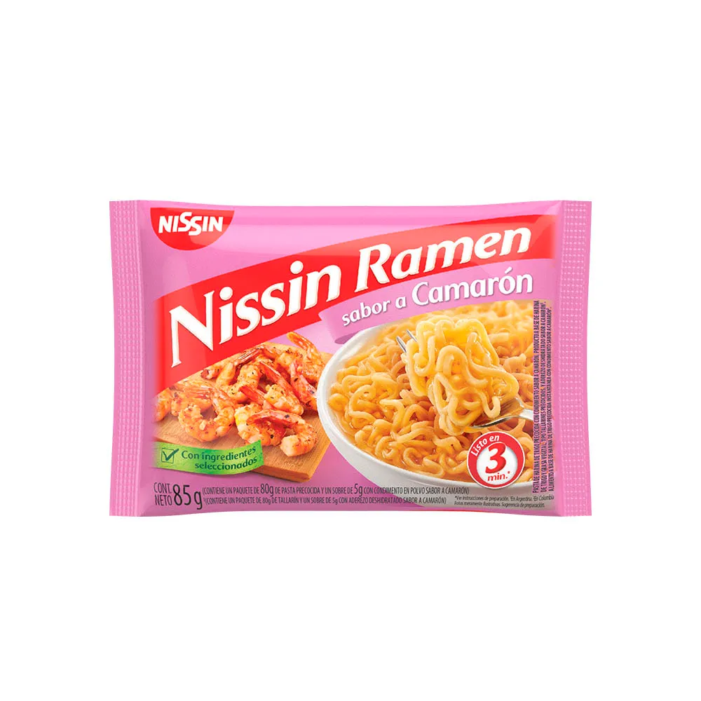 Ramen Sabor Camaron 85 Gr Nissin