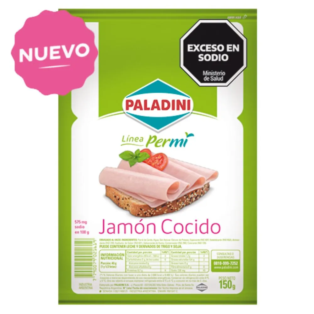 Jamón Cocido Bajo Sodio Paladini 150g