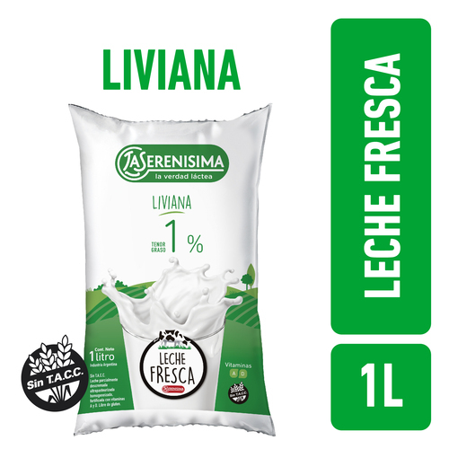 Leche Ultra Parcialmente Descremada 1 La Serenisima Sachet 1 L