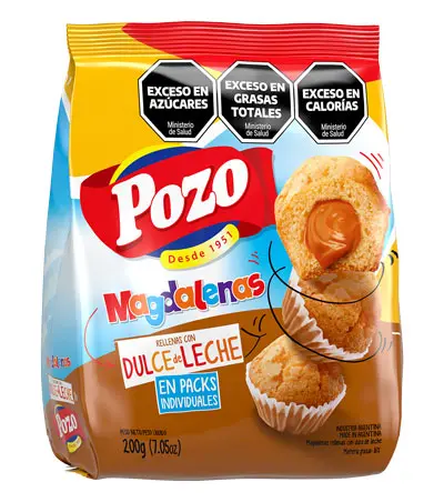 Magdalenas Chocolate Rellenas con Dulce de Leche Pozo