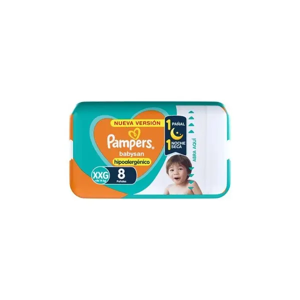 Pampers BabySan pañales talle XXG x 8u
