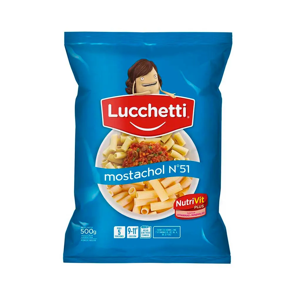 Fideos Lucchetti Mostachol N51 500g
