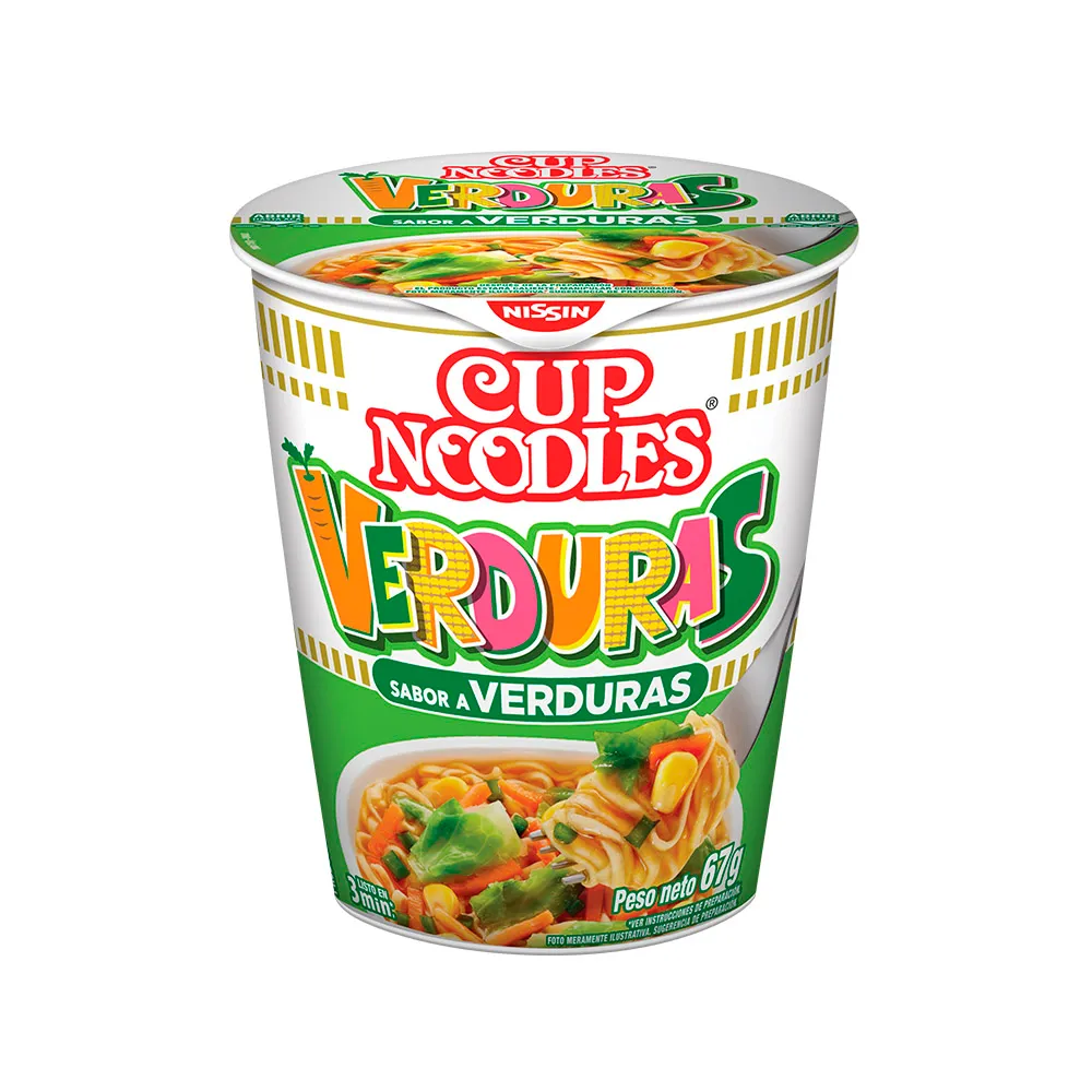 Fideos Cup Noodles Sabor Verdura Nissin 69 g