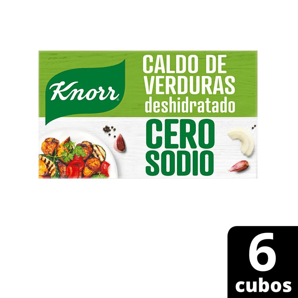 Caldo Knorr De Verdura Cero Sodio 6 Cubos
