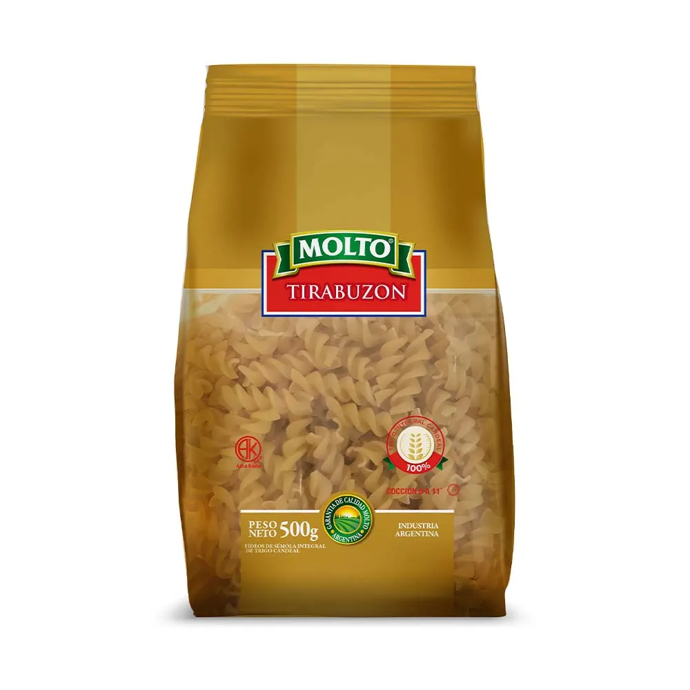 Fideo Integral Tirabuzón Molto 500g