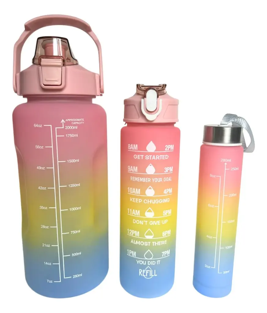 Kit X3 Botella Motivacional Deportes