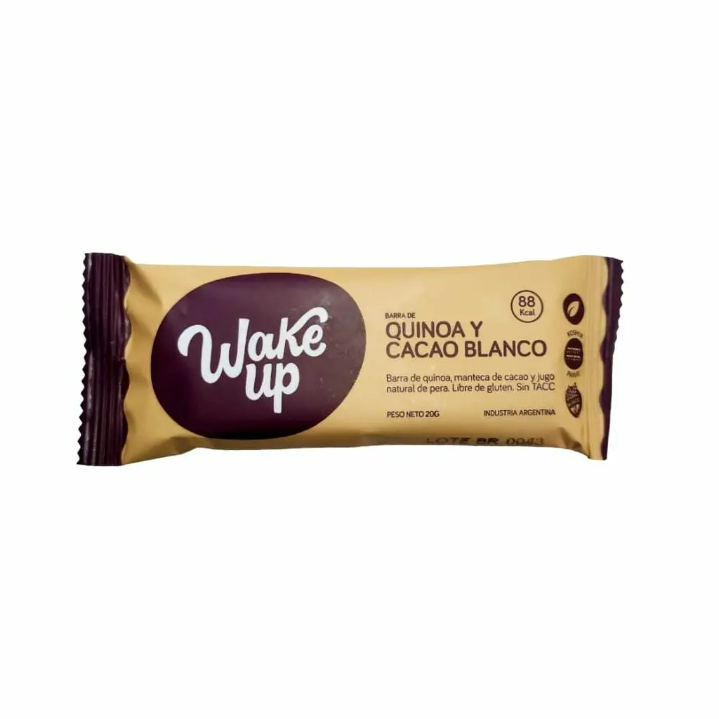 Barra De Quinoa Y Cacao Blanco - 20 Gr - Wake Up