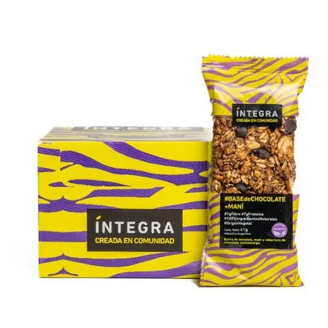 Barra Base De Chocolate y Maní Integra 41g