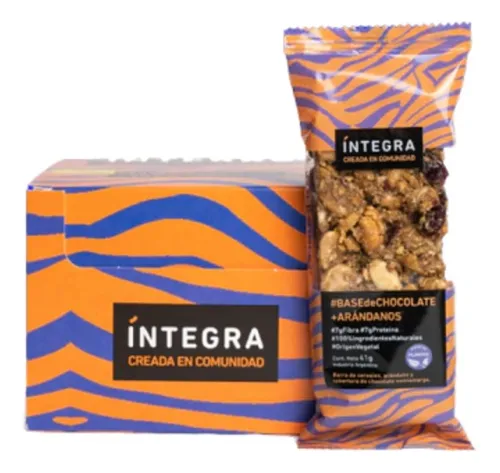 Barra Con Base De Chocolate y Arándanos Integra 41g
