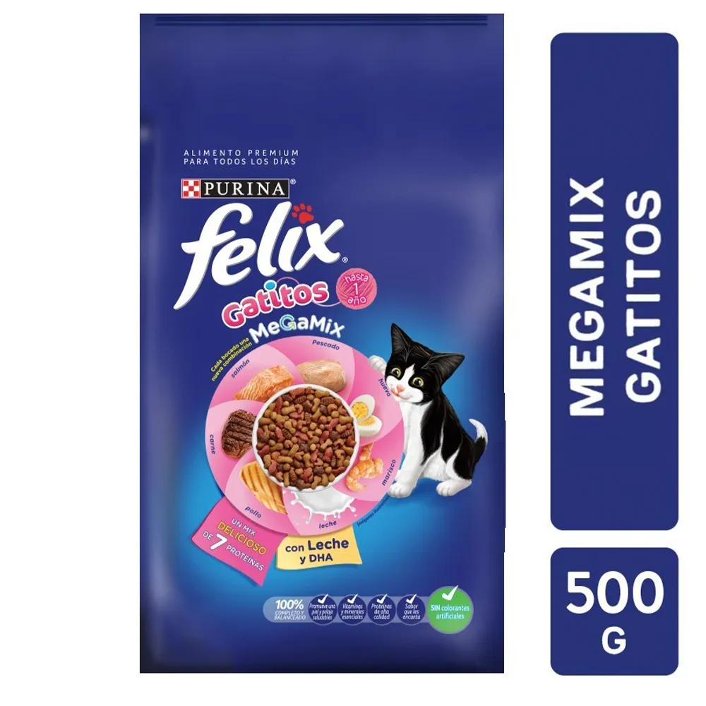 [000579] Alimento Felix Para Gatitos Megamix 500gr