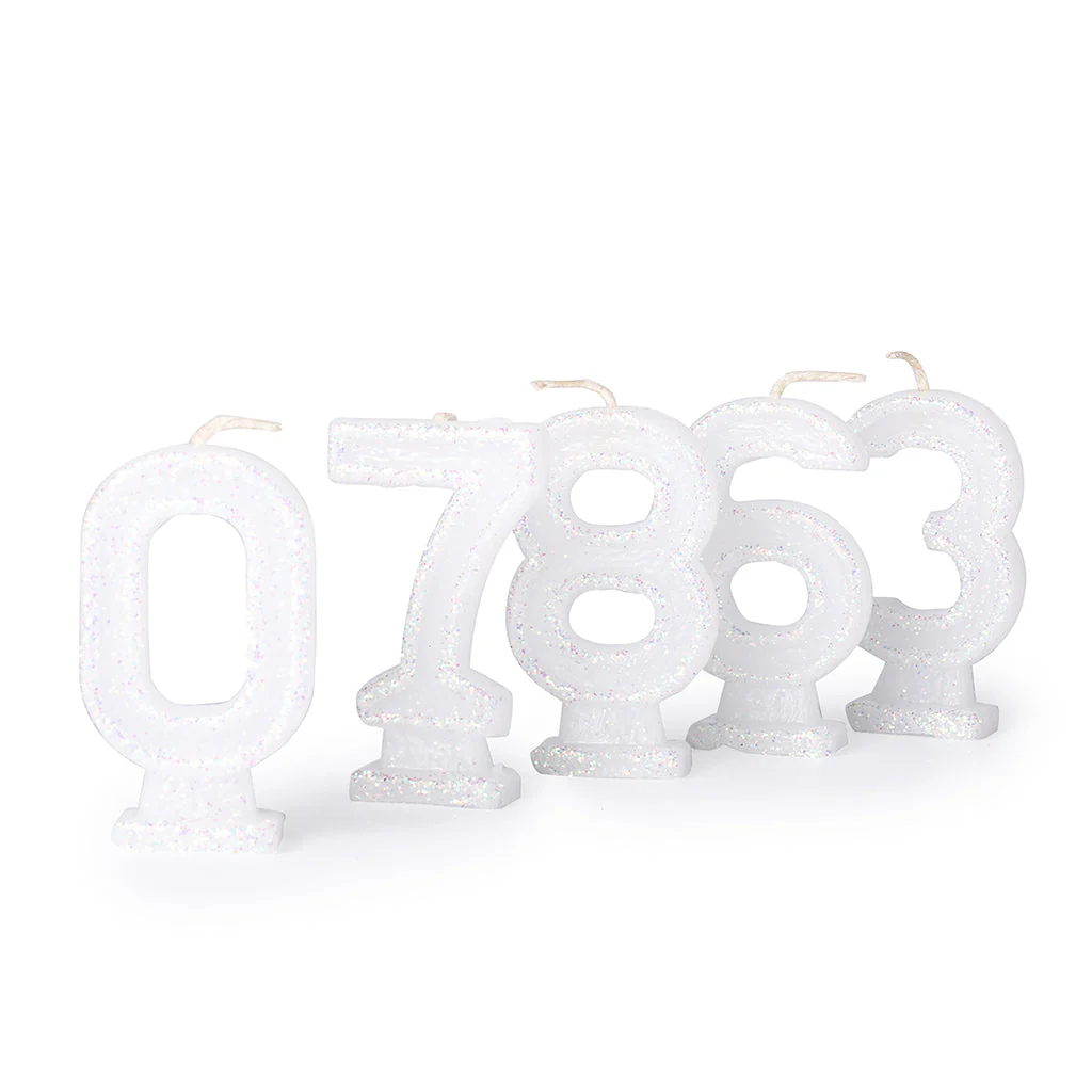 Velas Número Blanca Gibre 
