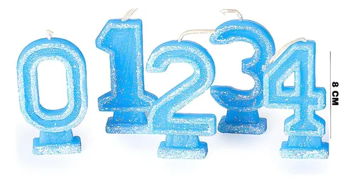 Velas Número Celeste Gibre 