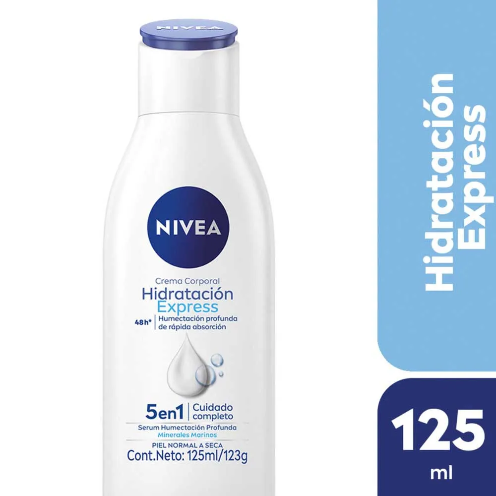 Crema corporal nivea hidratación express cuidado completo 125cm3