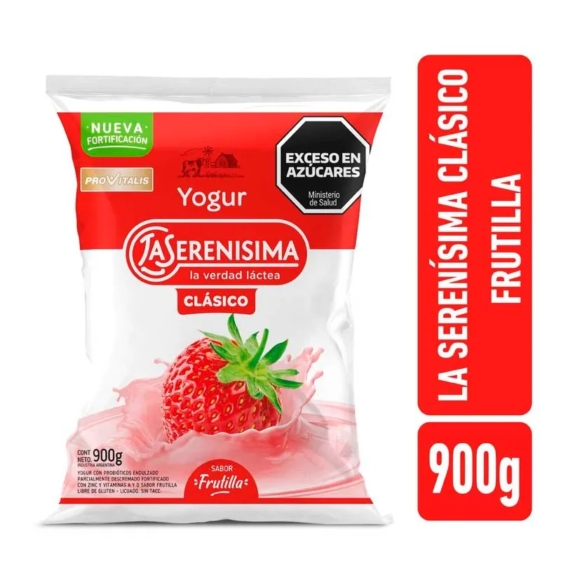 Yogur Bebible Frutilla 900 Gr La Serenísima Clásico