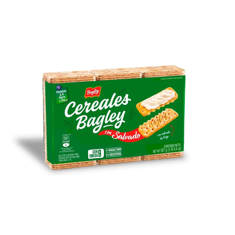 Galletas Cereales Salvado Bagley 507Gr