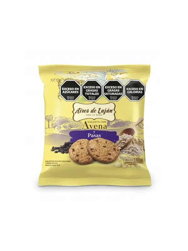 Galletitas con Avena y pasas de Chocolate Aires del Luján 180g