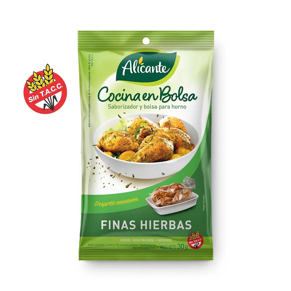 Saborizador y Bolsa para Horno Finas Hierbas Alicante 21 g