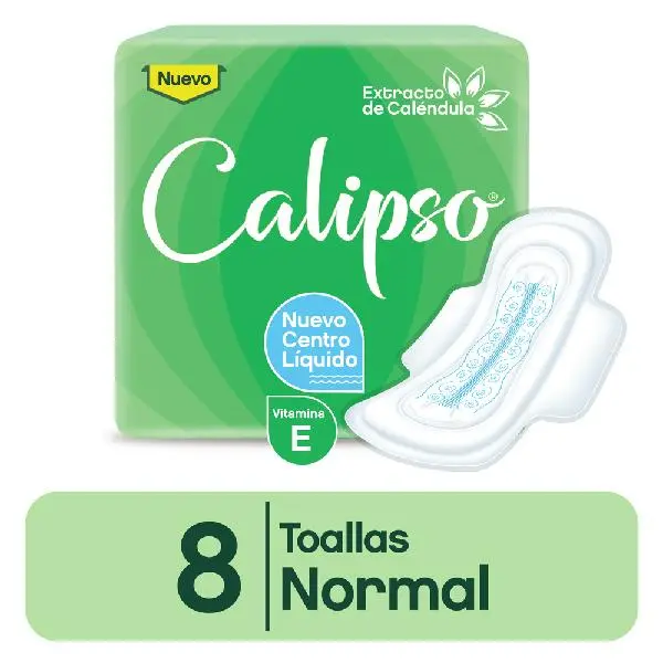 Toallitas femeninas calipso normal con alas 8uni