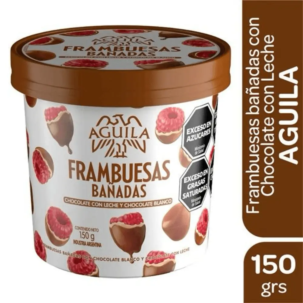 Frambuesas Banadas con Chocolate con Leche y Chocolate Blanco Arcor 150 g