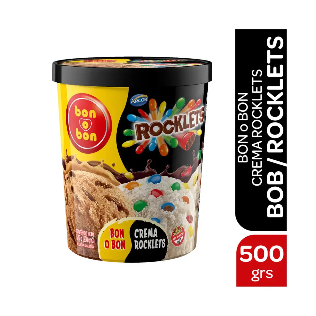 Helado duo Bonobon y Rocklets en pote 520