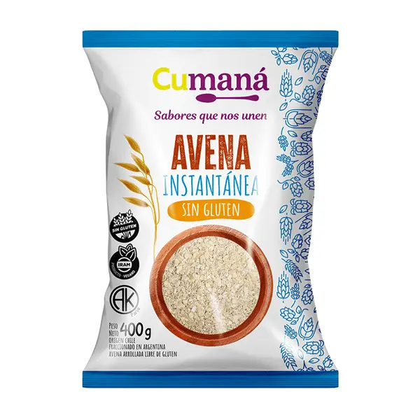 Avena Instantanea Sin Gluten Cumana 400 Grs