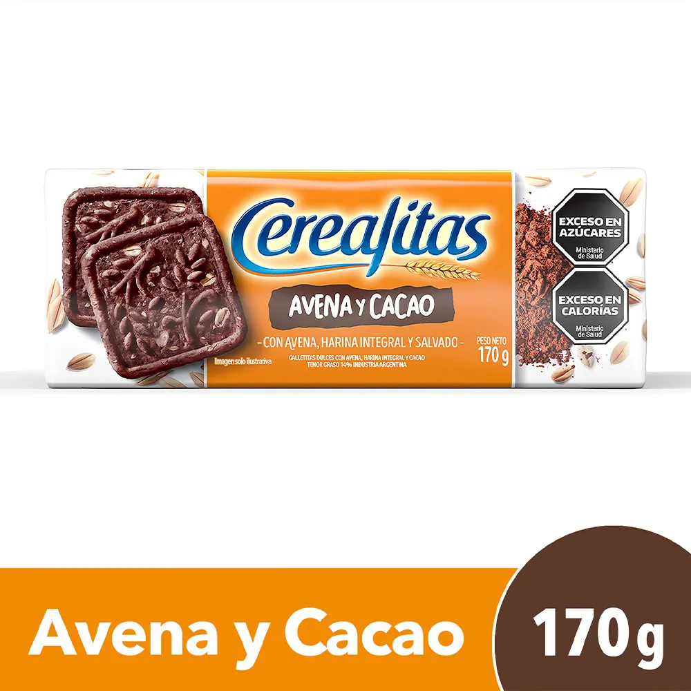Galletitas Dulces Avena Y Cacao Cerealitas 170g 