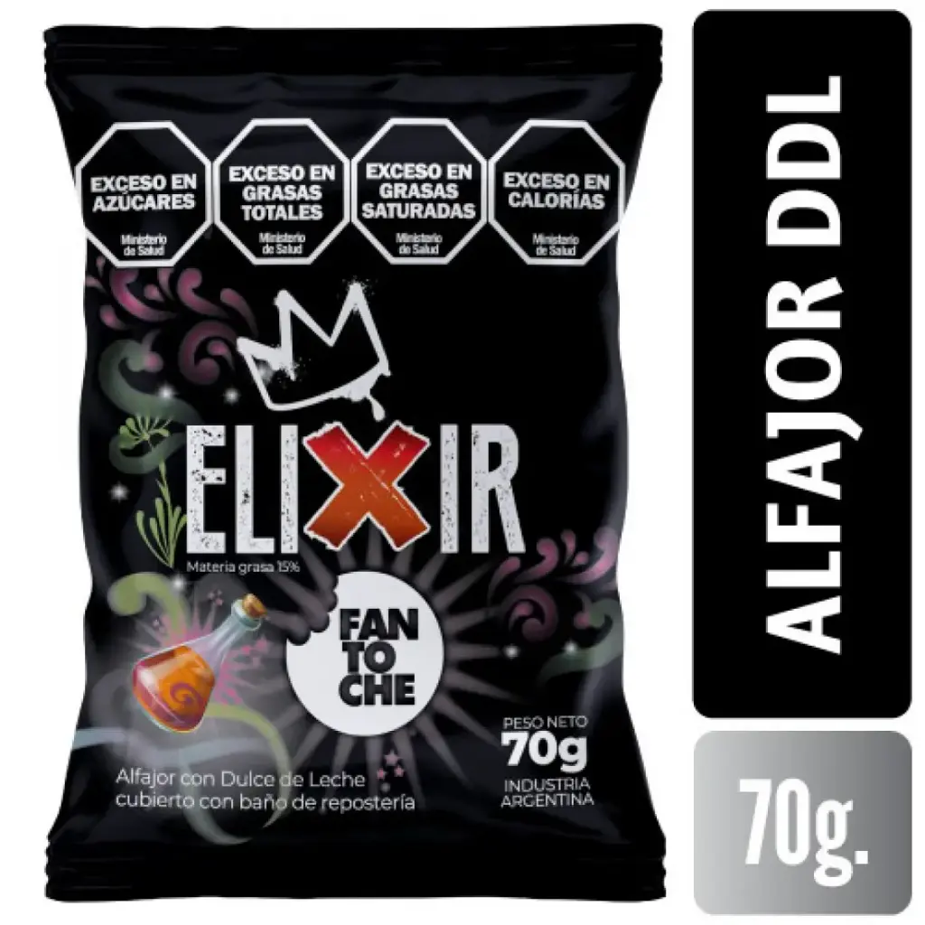 Alfajor Fantoche Ddl Super Elixir 70g