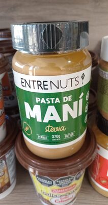 Pasta de maní Entrenuts stevia frasco 370 g.