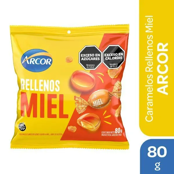 Caramelos Arcor Relleno Miel 80 