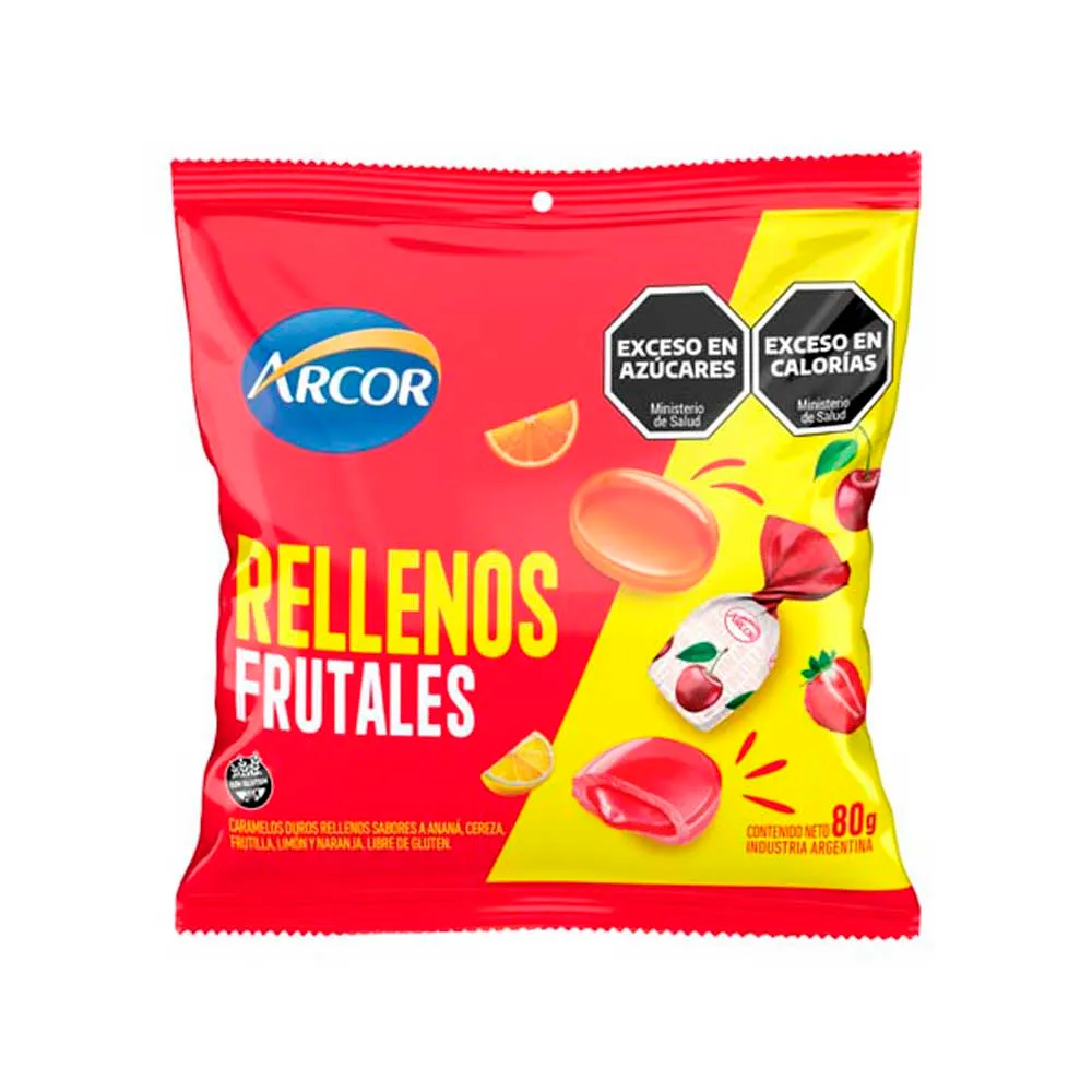 Caramelos Rellenos Frutales 80 Grs Arcor
