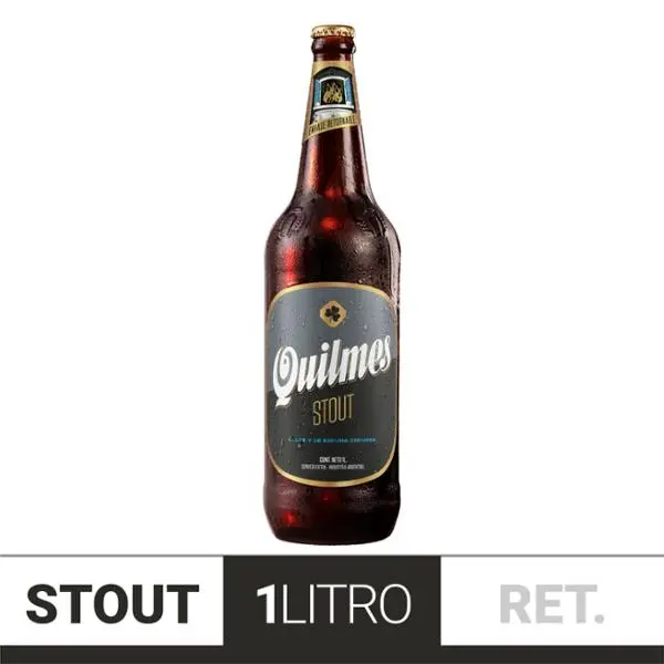 Cerveza negra quilmes stout retornable 1000cm3