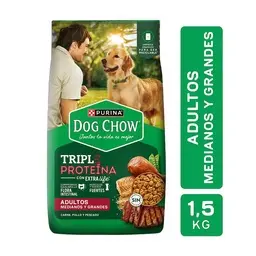 Alimento Triple Proteina Adulto Med y Gra Dog Chow 1.5g