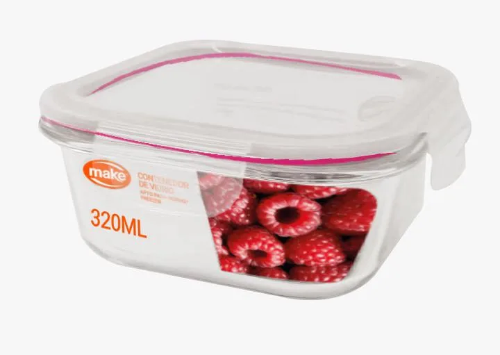 Contenedor de Vidrio Cuadrado 320ml