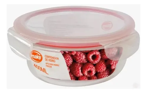 Contenedor de vidrio Redondo 400ml make