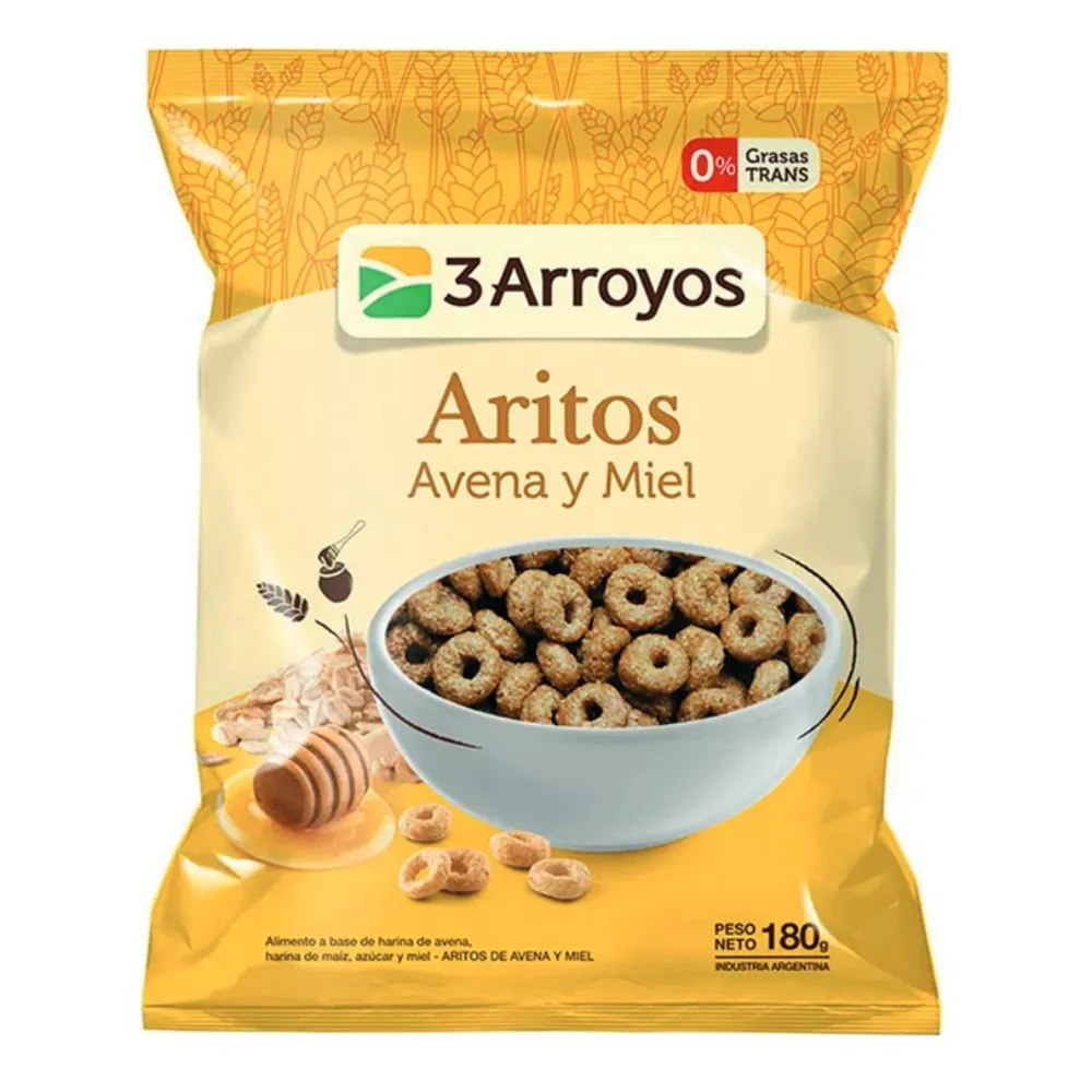 Aritos de Avena y Miel 3 Arroyos 180 g