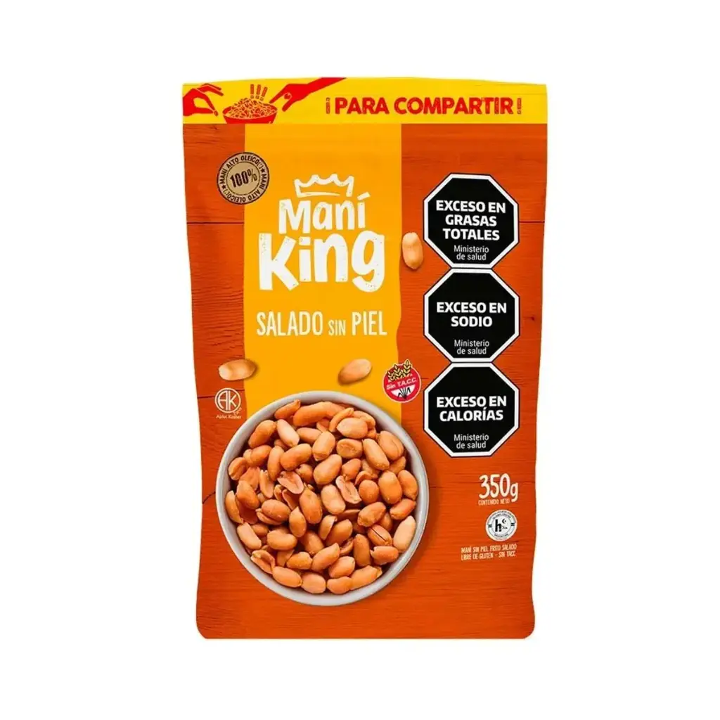 Mani Frito Salado Sin Piel Mani King 350g
