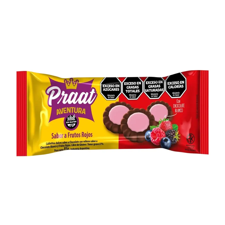 Galletitas dulce Chocolate con relleno blanco SIN TACC  aventura 85g