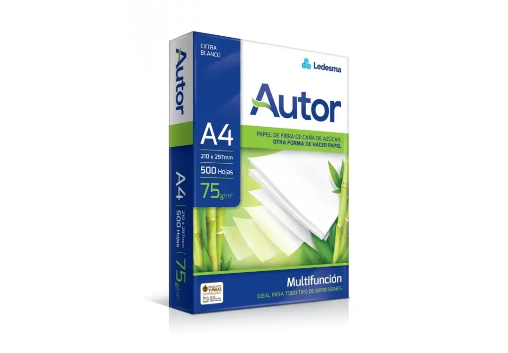 Resma Autor A4, 75 grs, x 500 hojas